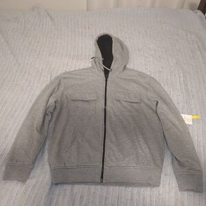 Modern Culture Gray Polyester Cotton Zip Up Hoodie Sweatshirt Size Medium NWT